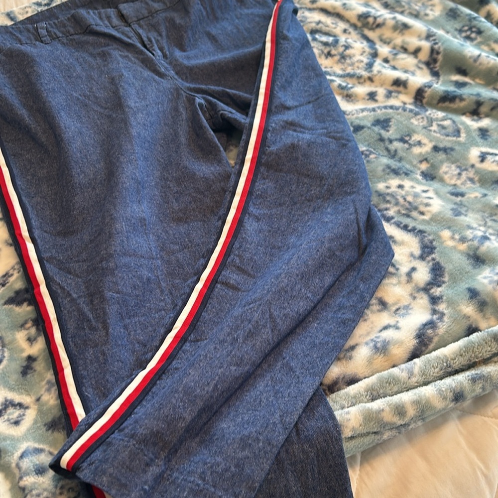 Old Navy Pixie Pants. Chambray With Red/White/Blu… - image 4